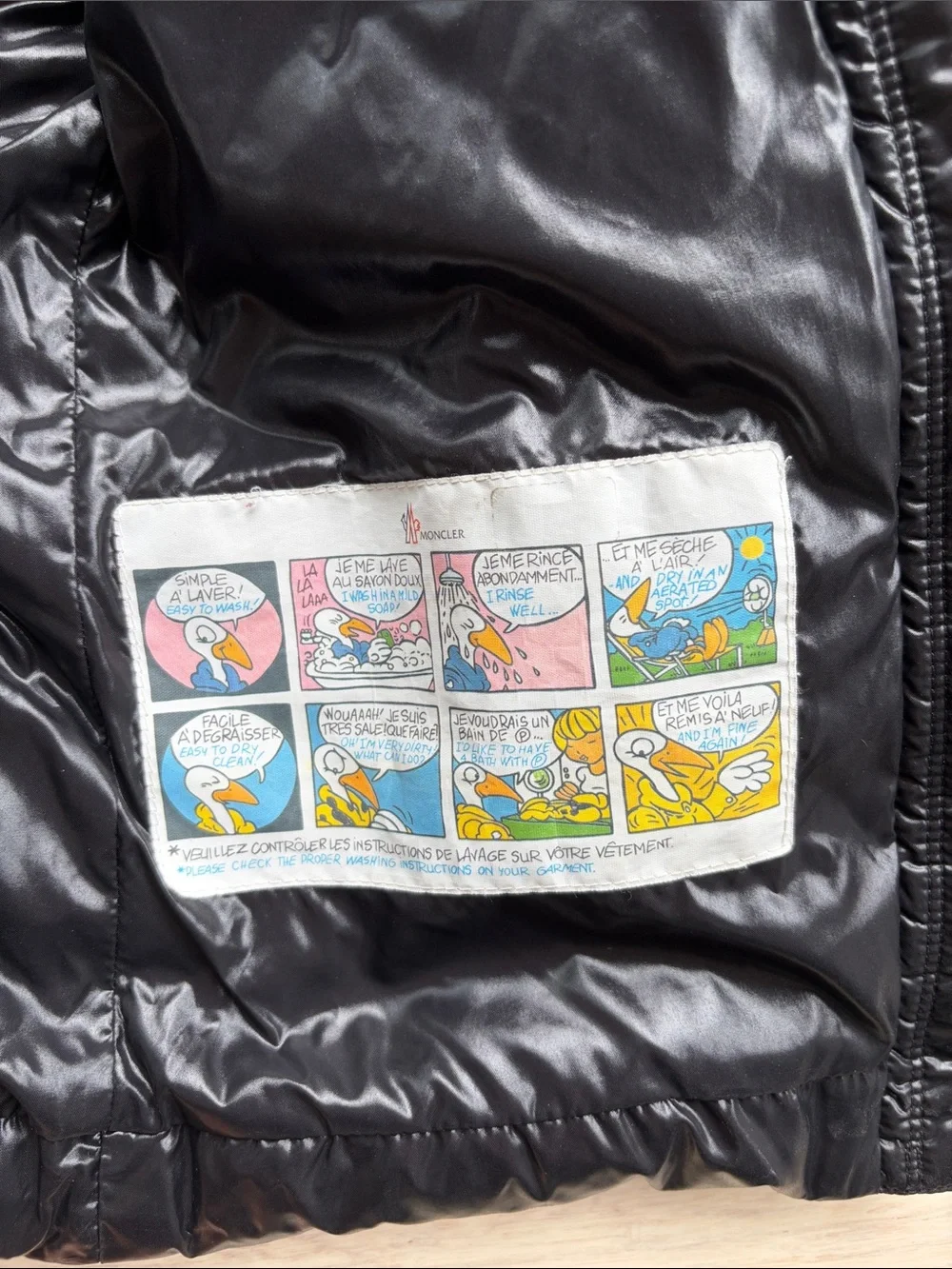 Moncler Kids Shiny Black Quilted Puffer Jacket with Hood